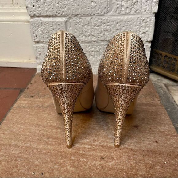 Steve Madden Cream Heels with Rhinestone Embellishments - Picture 8 of 13